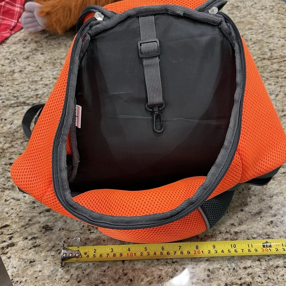 WOYYHO Dog Pet Carrier Backpack Mesh Breathable Head-Out-Orange Large Read